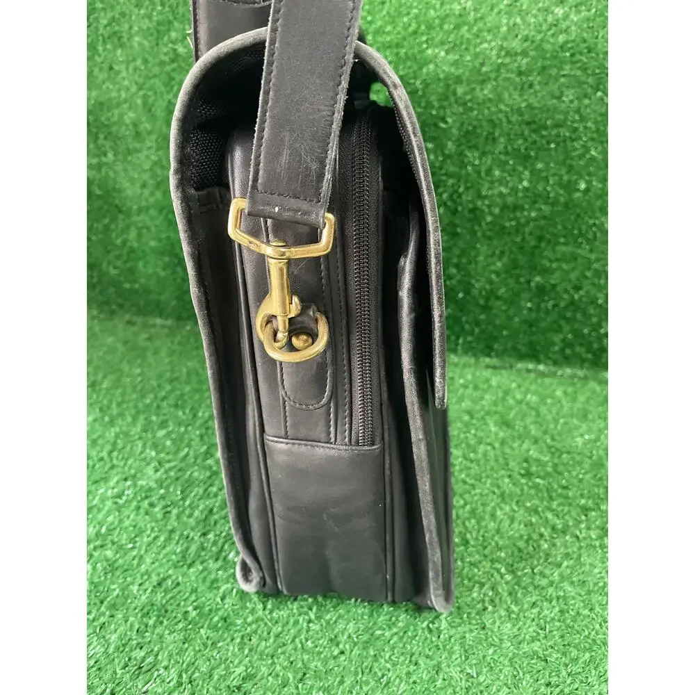 Coach 0544 Compact Organizer Brief Vintage Leather Mahogany Black Briefcase